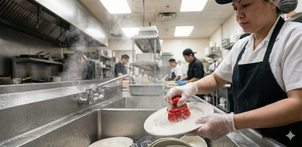 凹凸設計でグリップ力を高めた高砂ブラシの採用で作業性向上