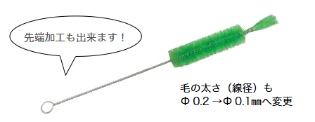 穂付きの柔らかいパイプブラシ